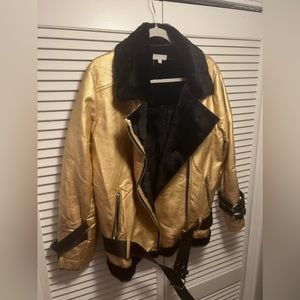 Gold and black fur jacket